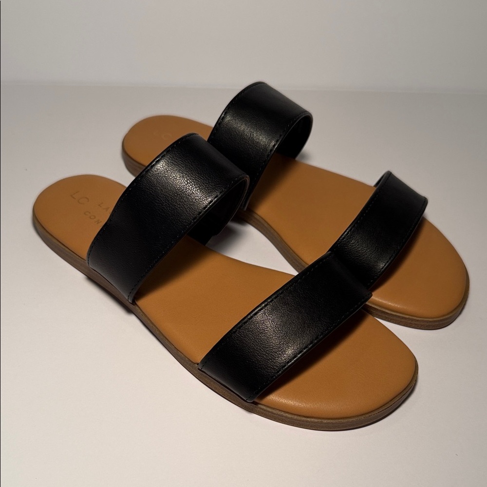 LC Lauren Conrad Black and Tan Sandals - NEW